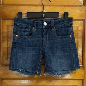 American Eagle AEO Midi Cutoff Blue Jean Shorts Women’s US 00